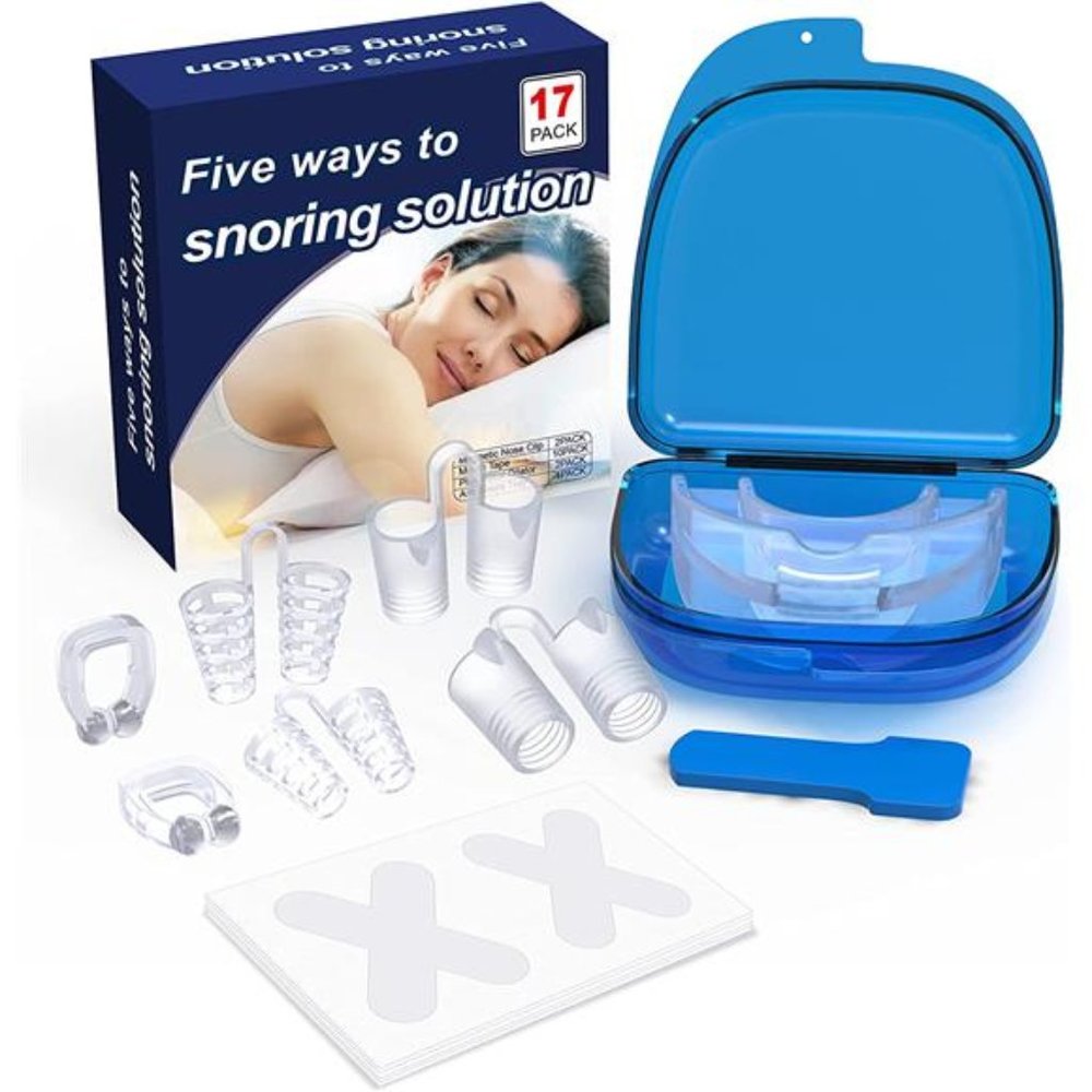 Unisex Anti Snore Devices 17 Piece Premium Snoring aid Solution to Relieve Snore